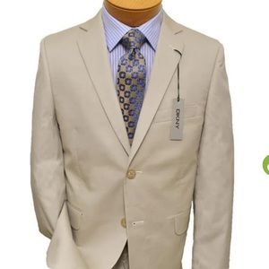 DKNY 100% Cotton Boy's Suit Coat- Poplin - Stone BOYS SIZE 20 R
